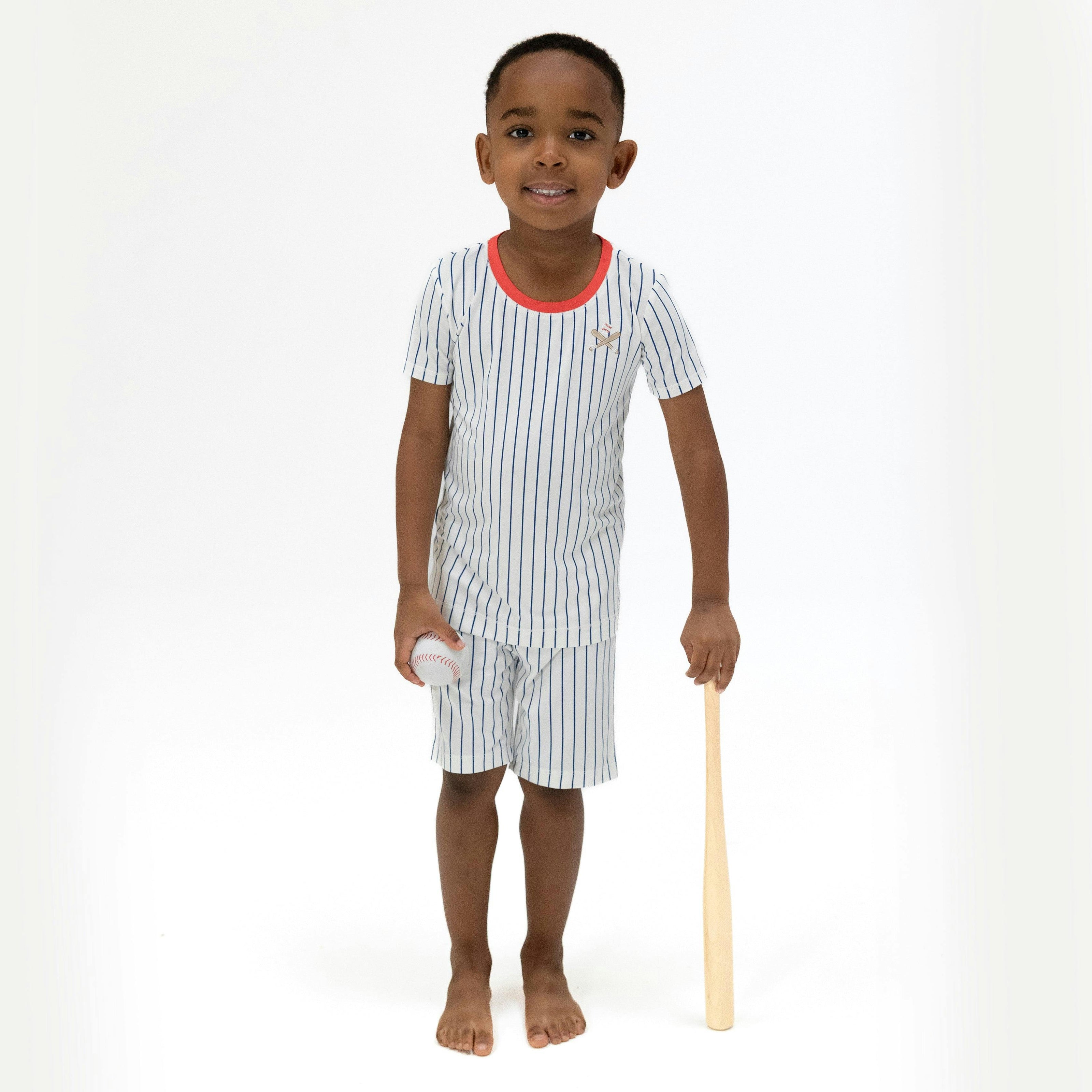 Baseball Stripe - Loungewear Short Set