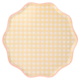 Set of 12 Gingham Dinner Plates