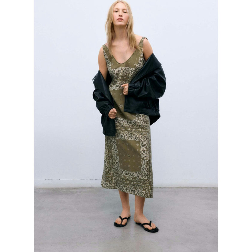 Waterlily Woman Dress Bandana Print