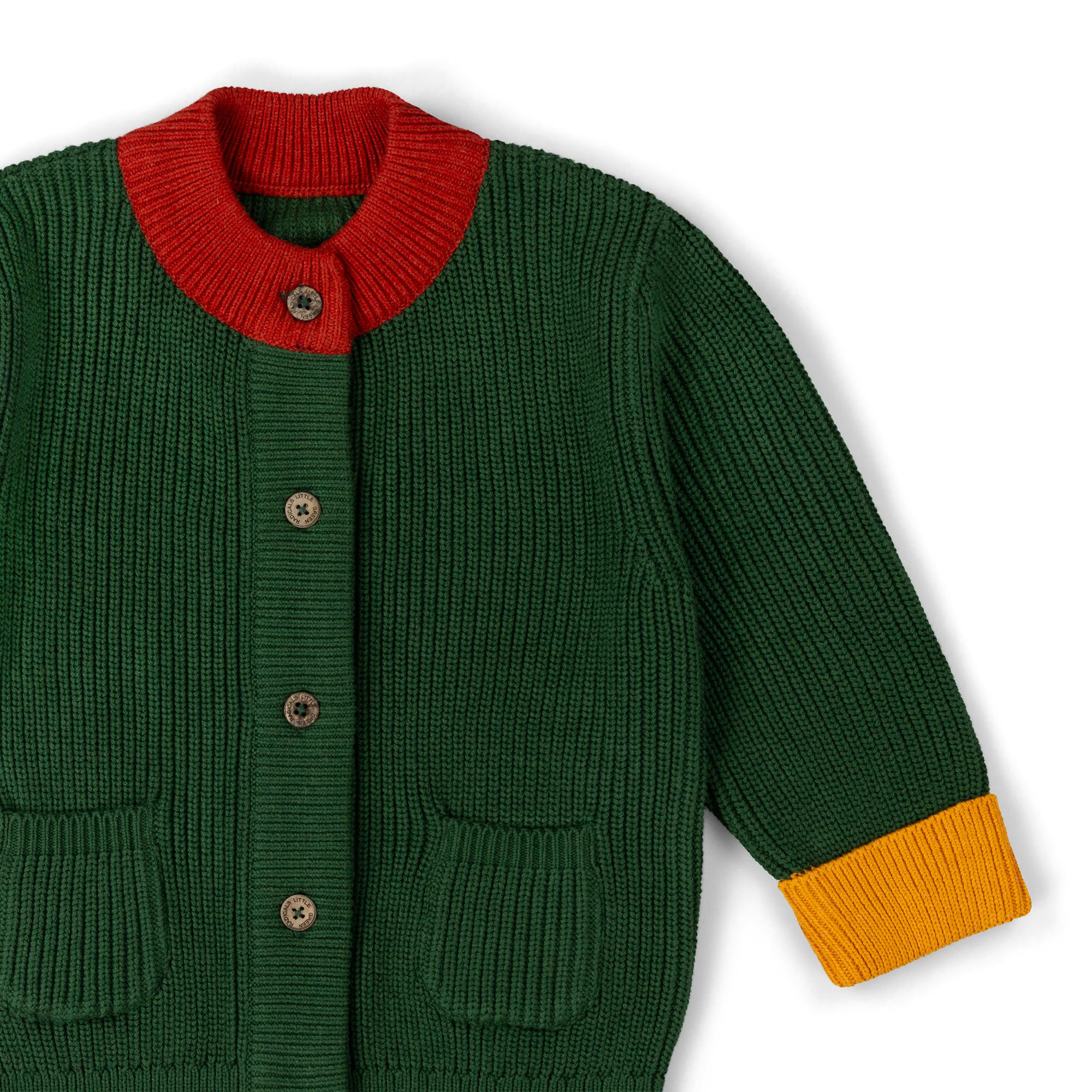 Olive Green Snuggly Knitted Cardigan, Green