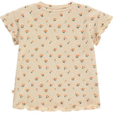 Ribbed Allover Floral Print Short Sleeve