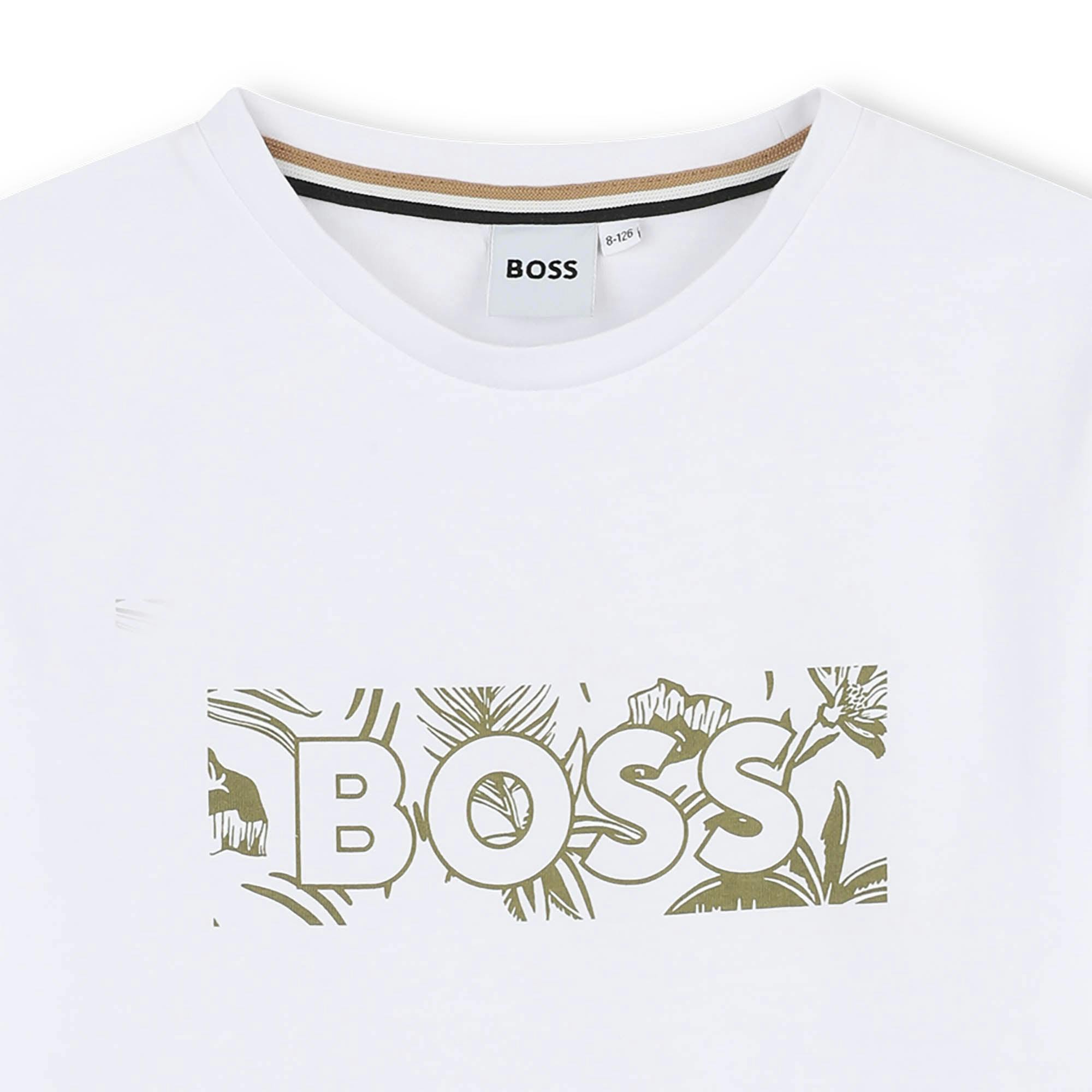 White Green Leaf Logo T-Shirt