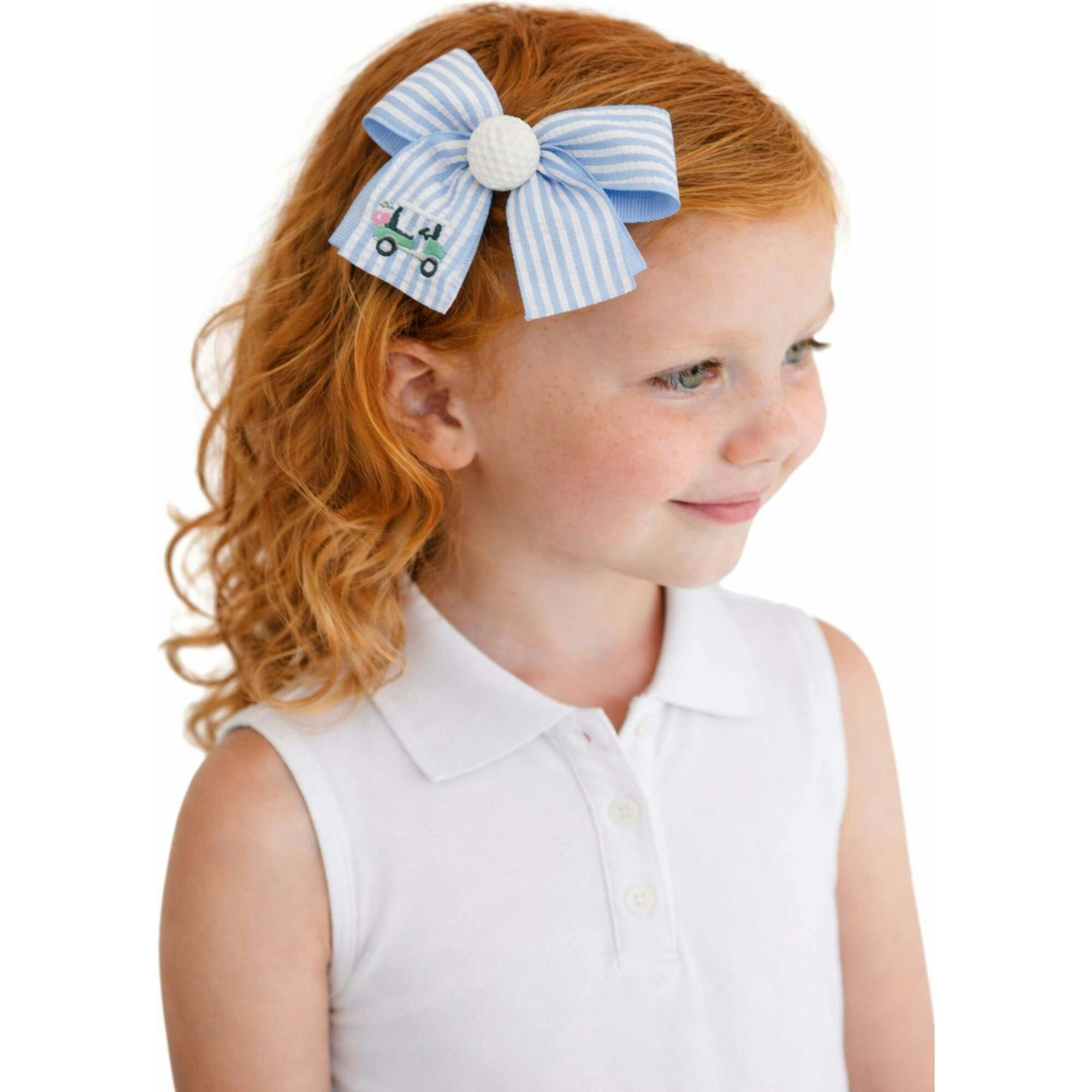 Golf Ball Seersucker Hair Bow