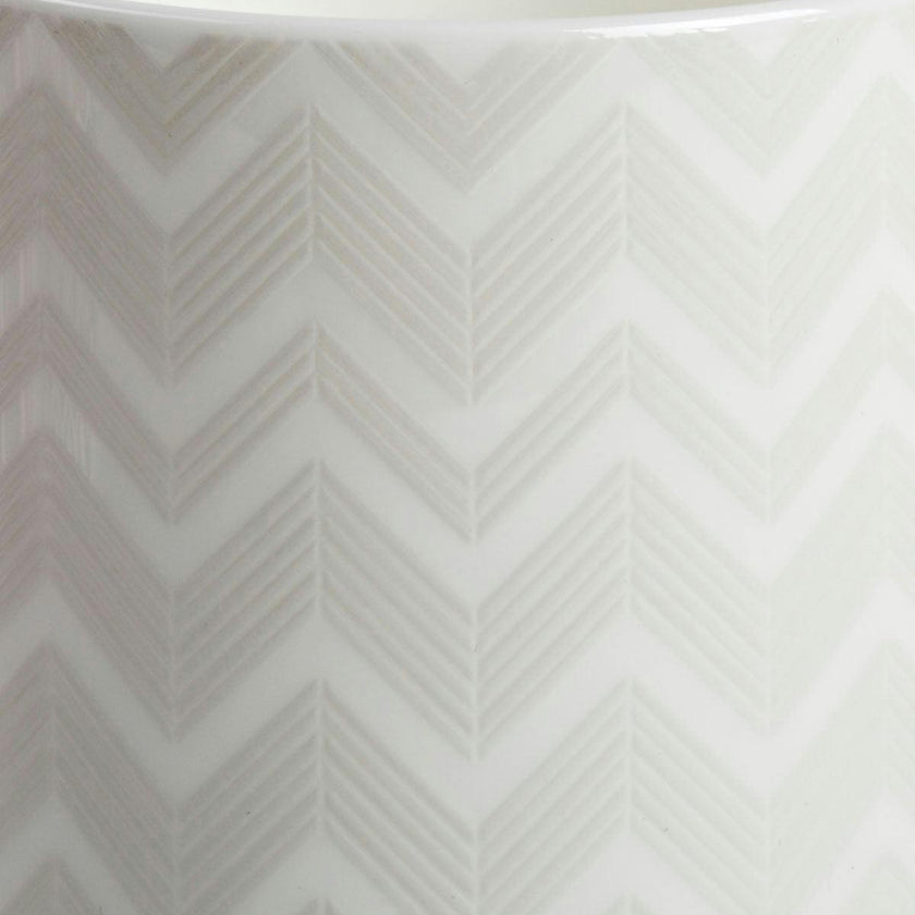 Coffee Cup & Saucer ZIG ZAG Set of 2 in Luxury Box White diam. 2.3", H 2.5", Cap. 4 oz, Saucer diam. 4.75"