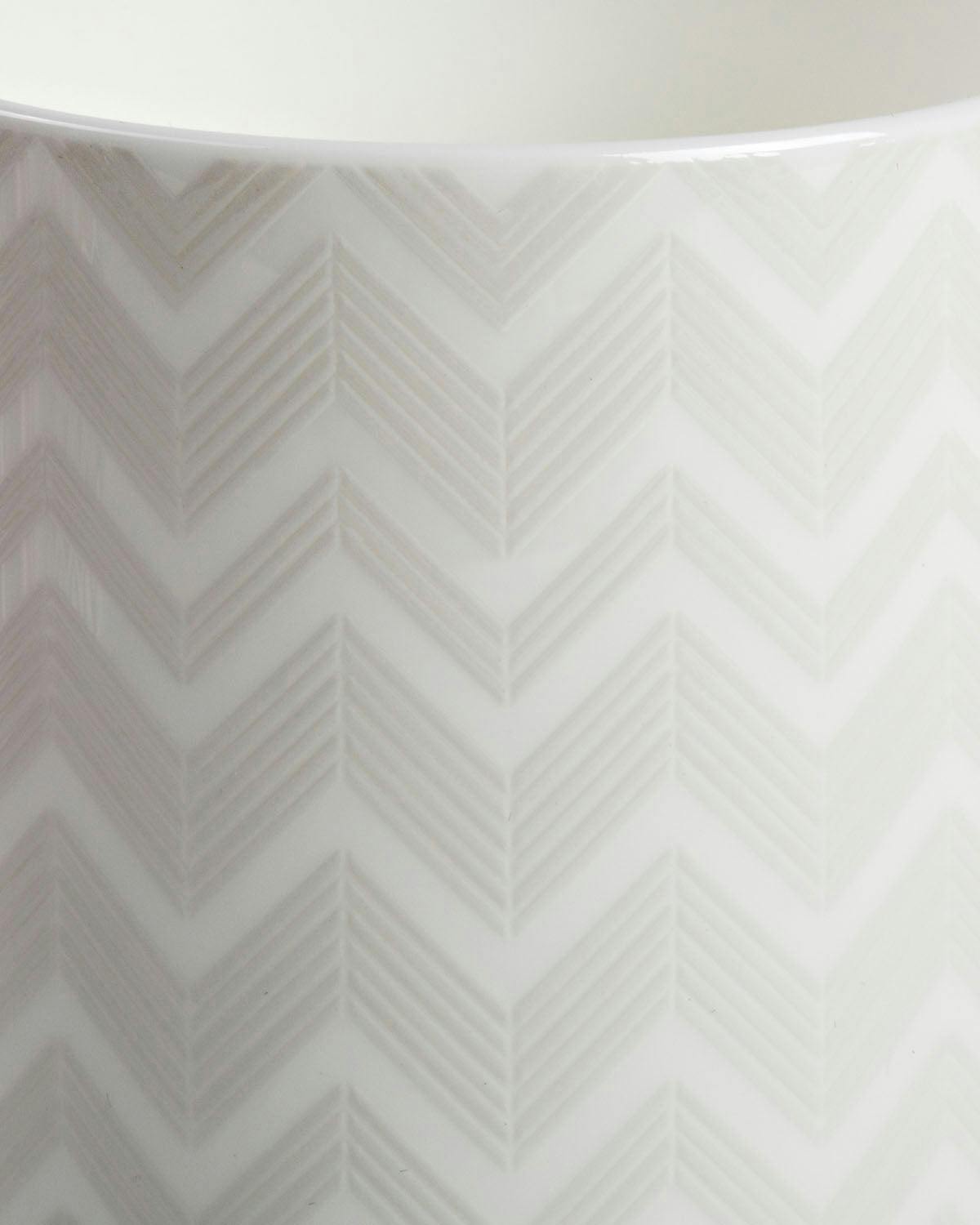 Coffee Cup & Saucer ZIG ZAG Set of 2 in Luxury Box White diam. 2.3