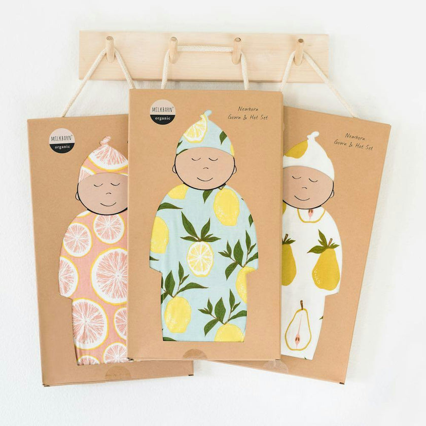 Bamboo Newborn Gown & Hat Set
