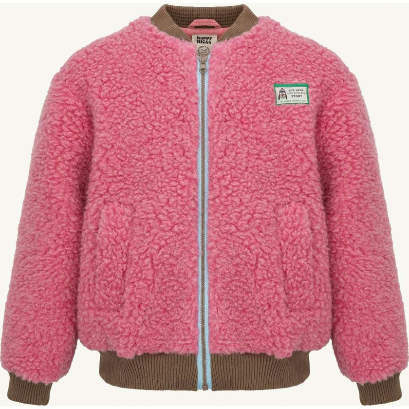 children's merino wool bomber jacket - dusty pink