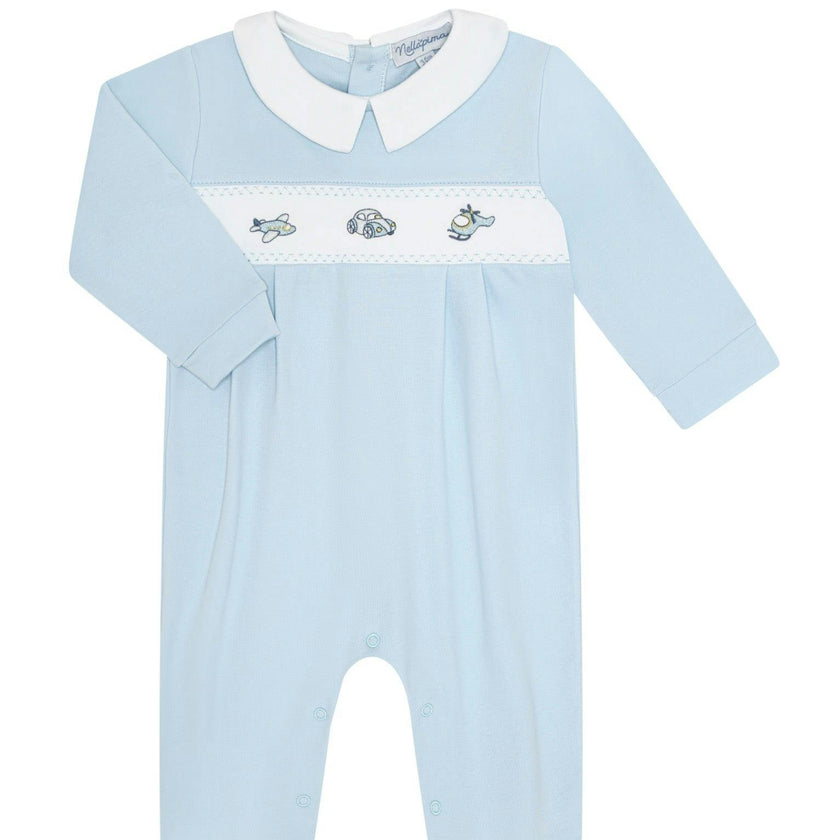 Mini Voyages Embroidery Footie