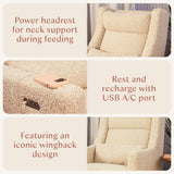 Babyletto Kiwi Plus Power Recliner and Swivel Glider with Power Adjustable Headrest and USB Port
