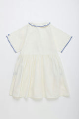 BARCOS EMBROIDERED DRESS WHITE