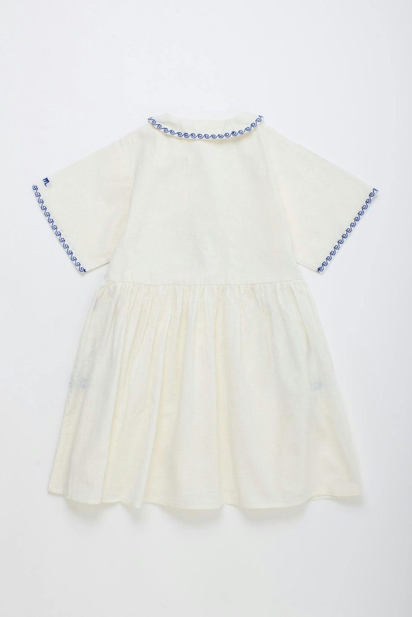 BARCOS EMBROIDERED DRESS WHITE