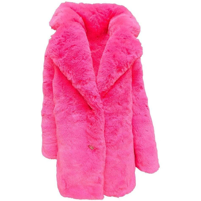 Hot Pink Faux Fur Coat