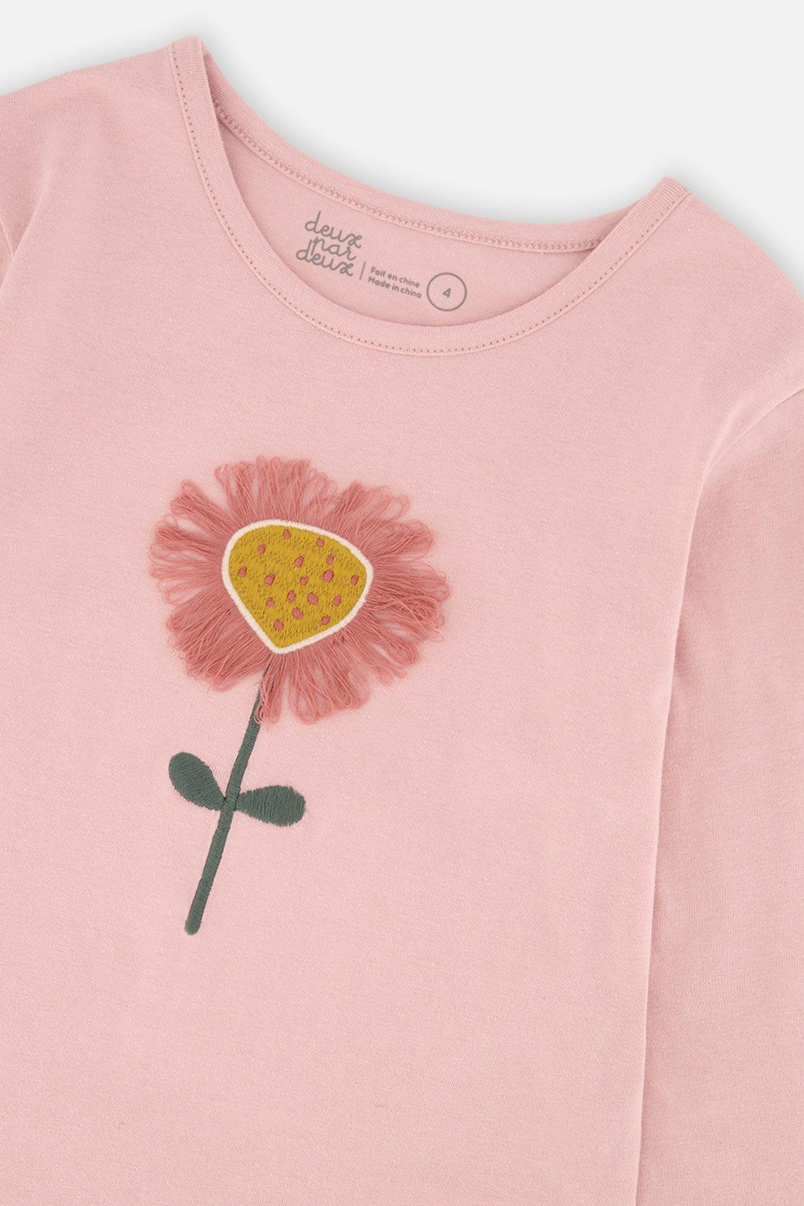 Long Sleeve Organic Cotton T-Shirt Pale Dusty Pink
