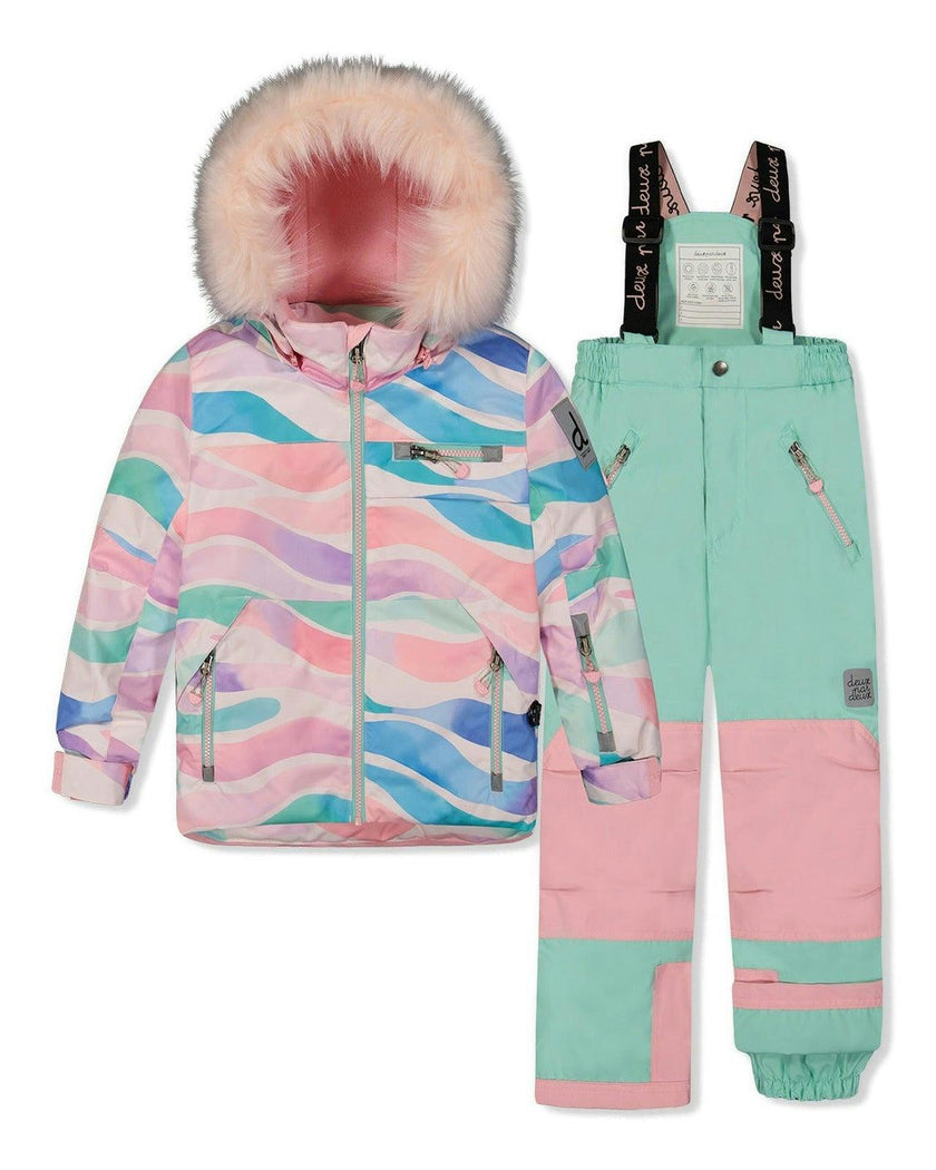 Two Piece Play Snowsuit Multicolored Line Print