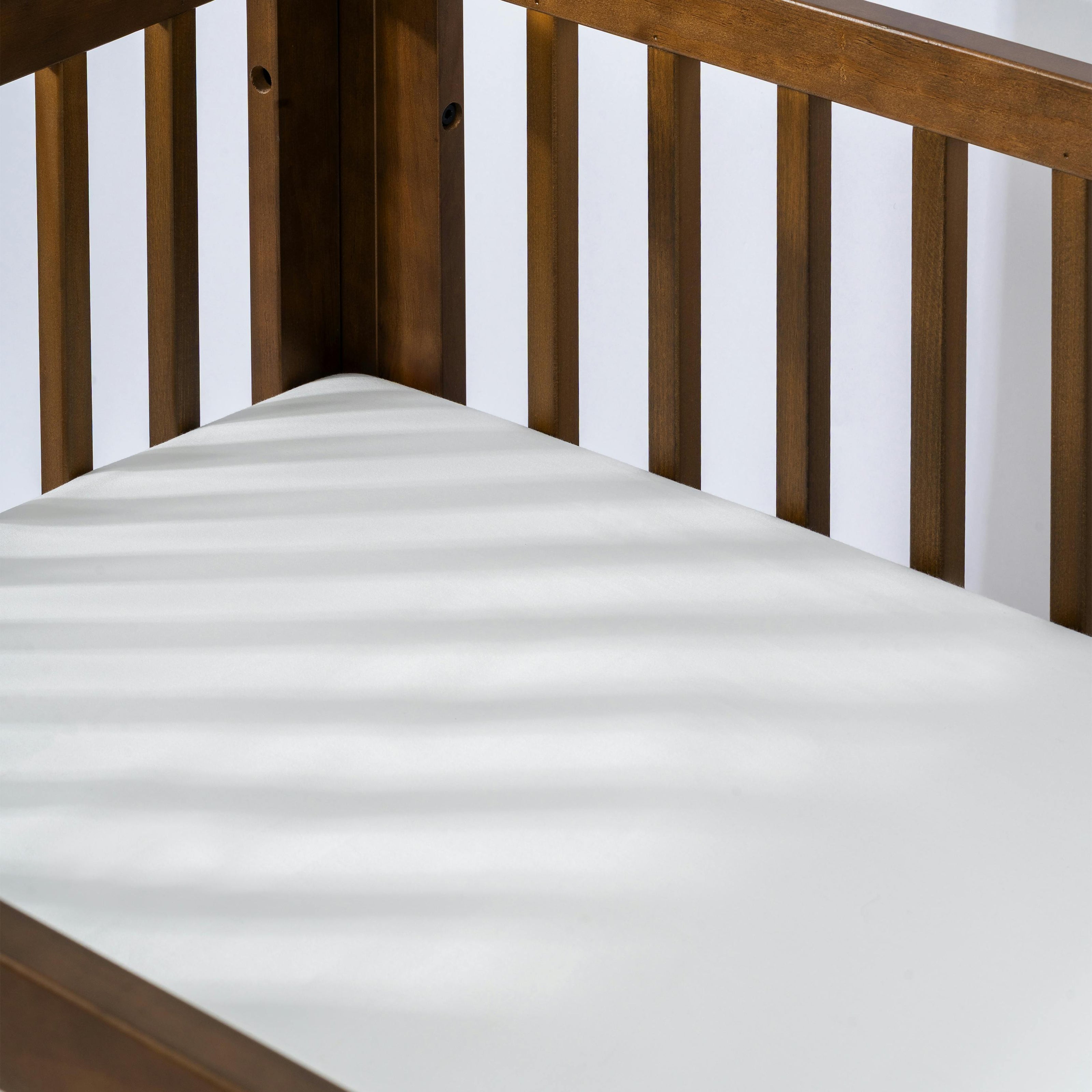 All-Stages Midi Crib Sheet in GOTS Certified Organic Brushed Cotton in Bright White
