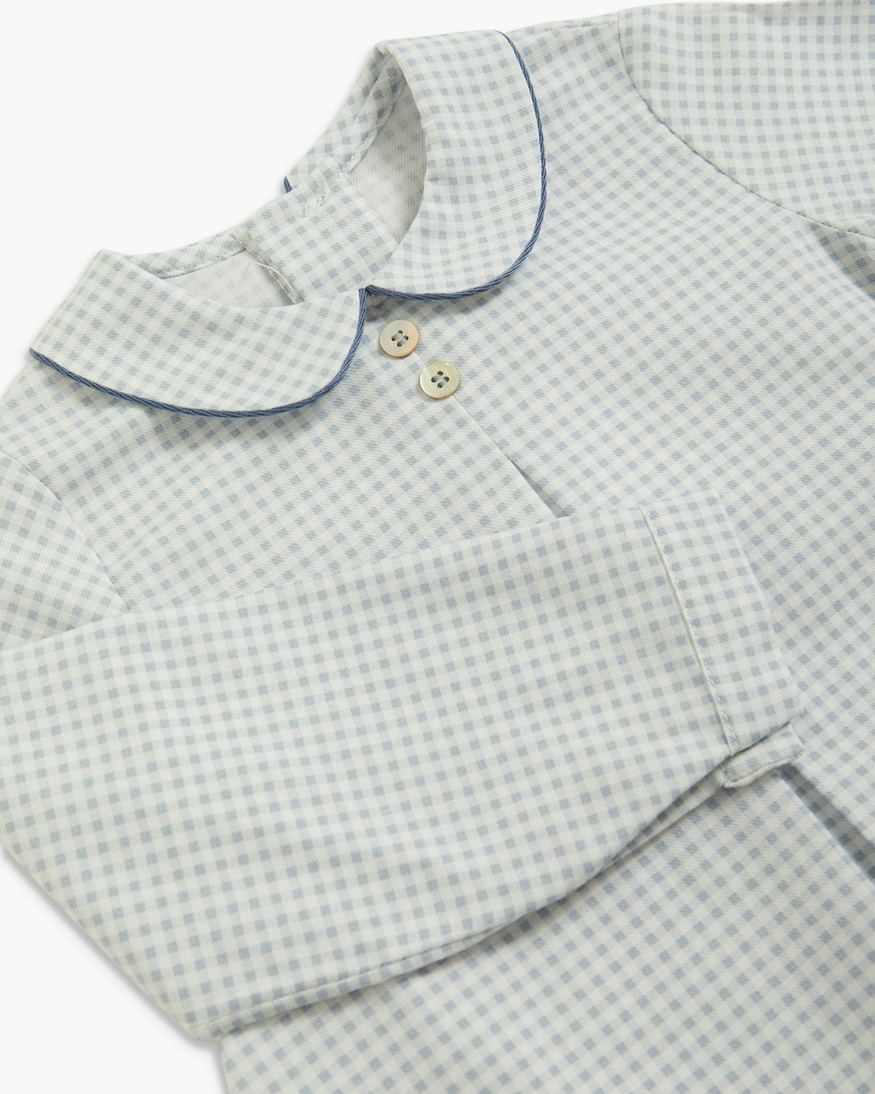 Darius Shirt Dusty Blue Vichy