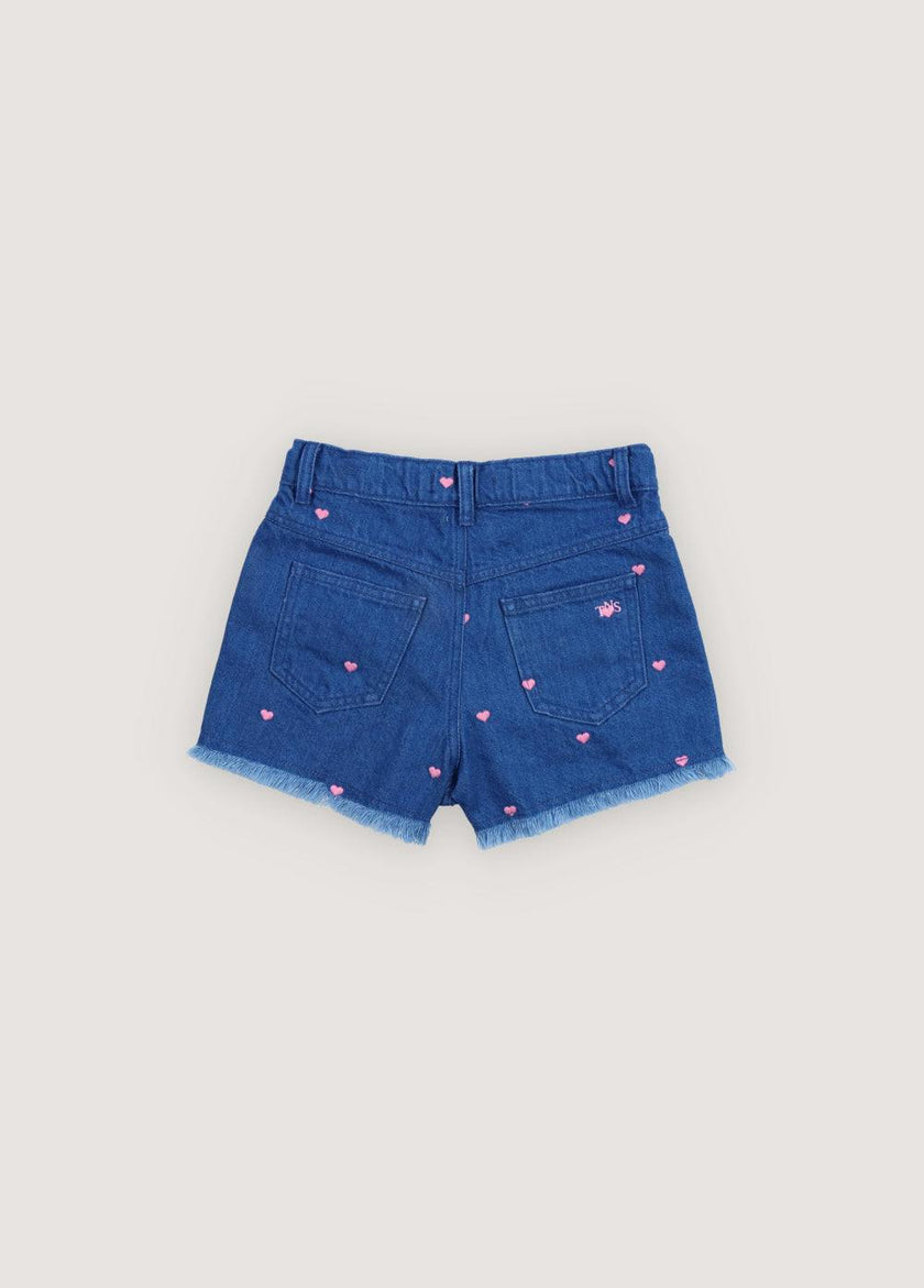 Lys Short Hearts Light Denim