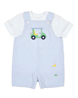 Check Seersucker Shortall With Golf Cart