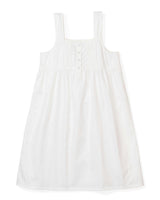 Girl's Twill Charlotte Nightgown in White