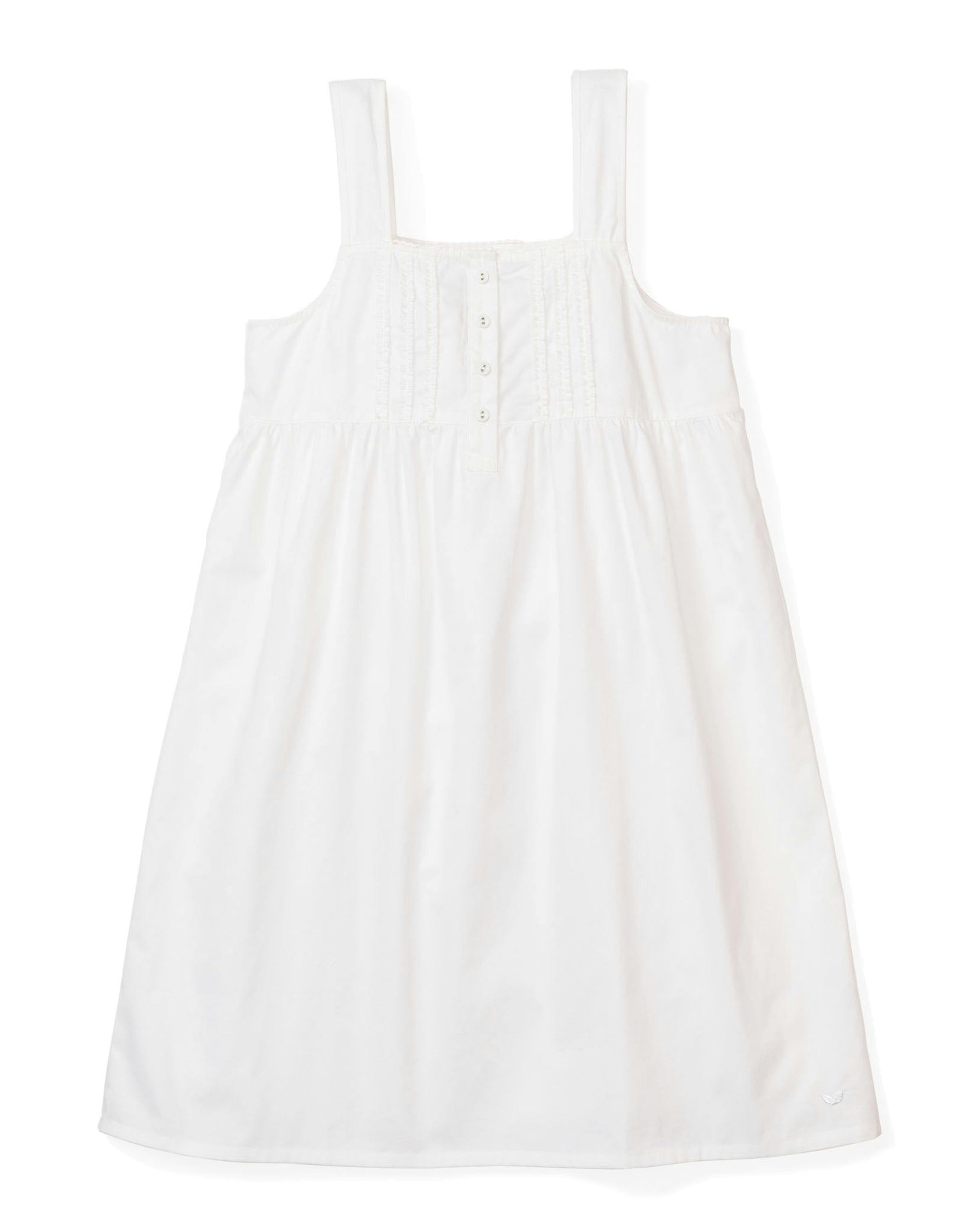 Girl's Twill Charlotte Nightgown in White