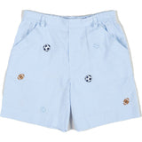 Check Seersucker Short W/Embroidered Sport Balls
