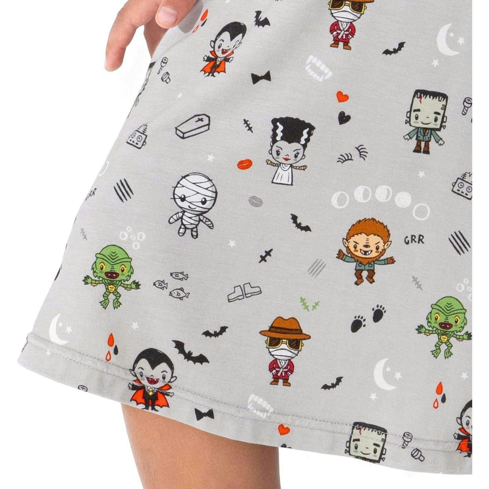 Little Monsters Bamboo Girls' Short Sleeve Dress