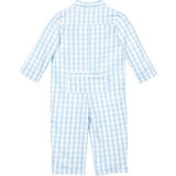 Baby's Twill Classic Romper in Light Blue Gingham