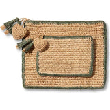 Small Raffia Pouch with Border