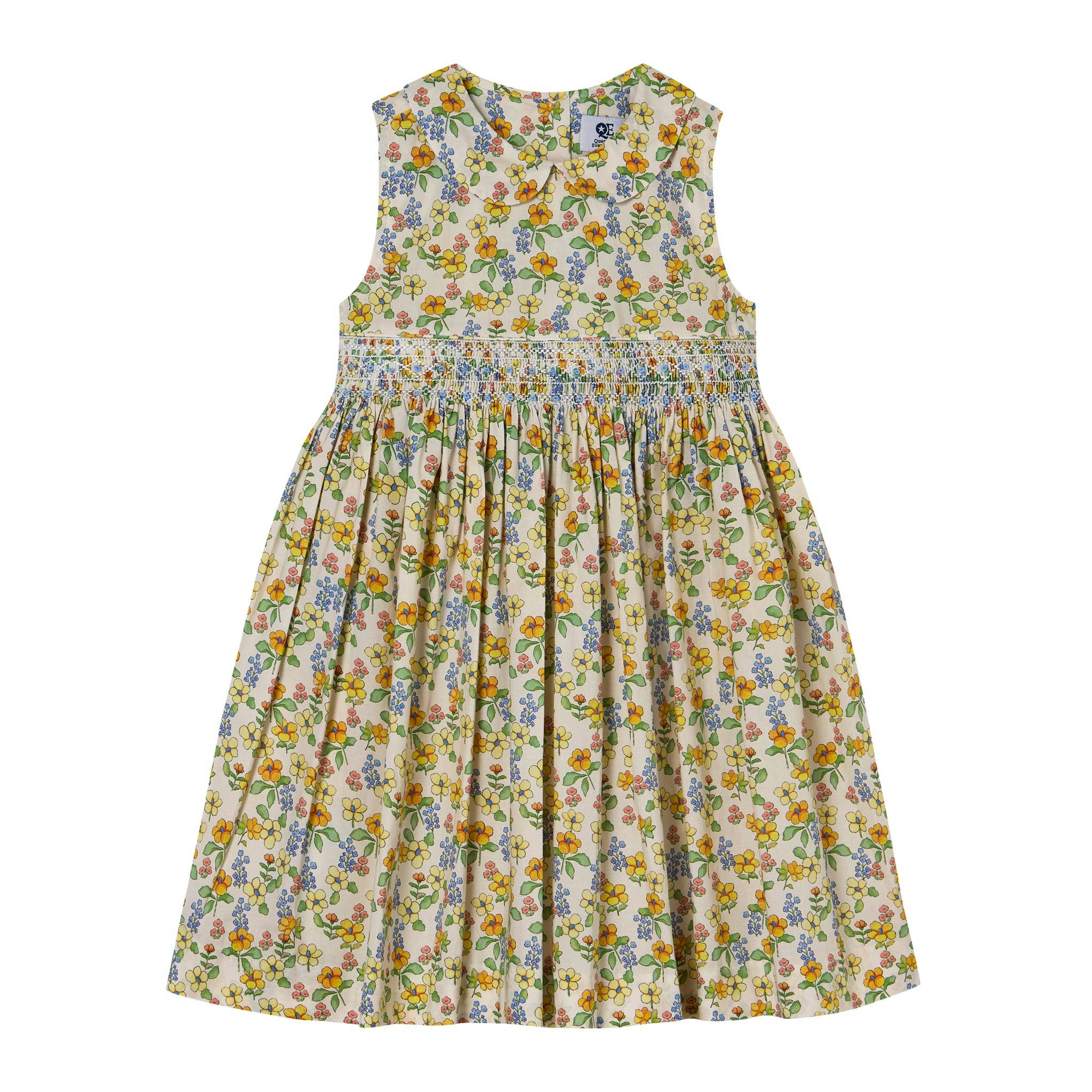 Hand-Smocked Girls Dress - Caroline