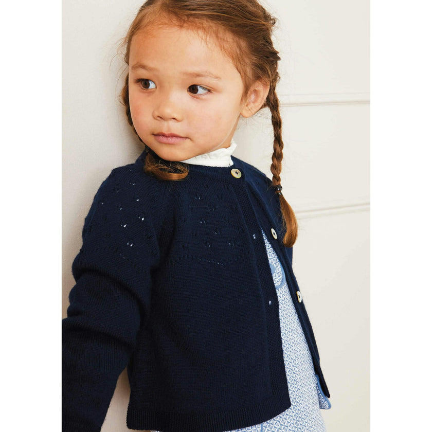 Openwork Cardigan In Burgundy (6mths-10yrs)