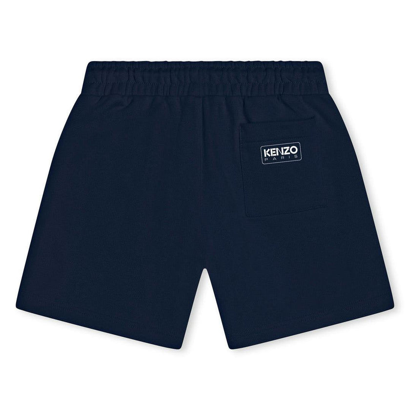 Navy Logo Cotton Shorts