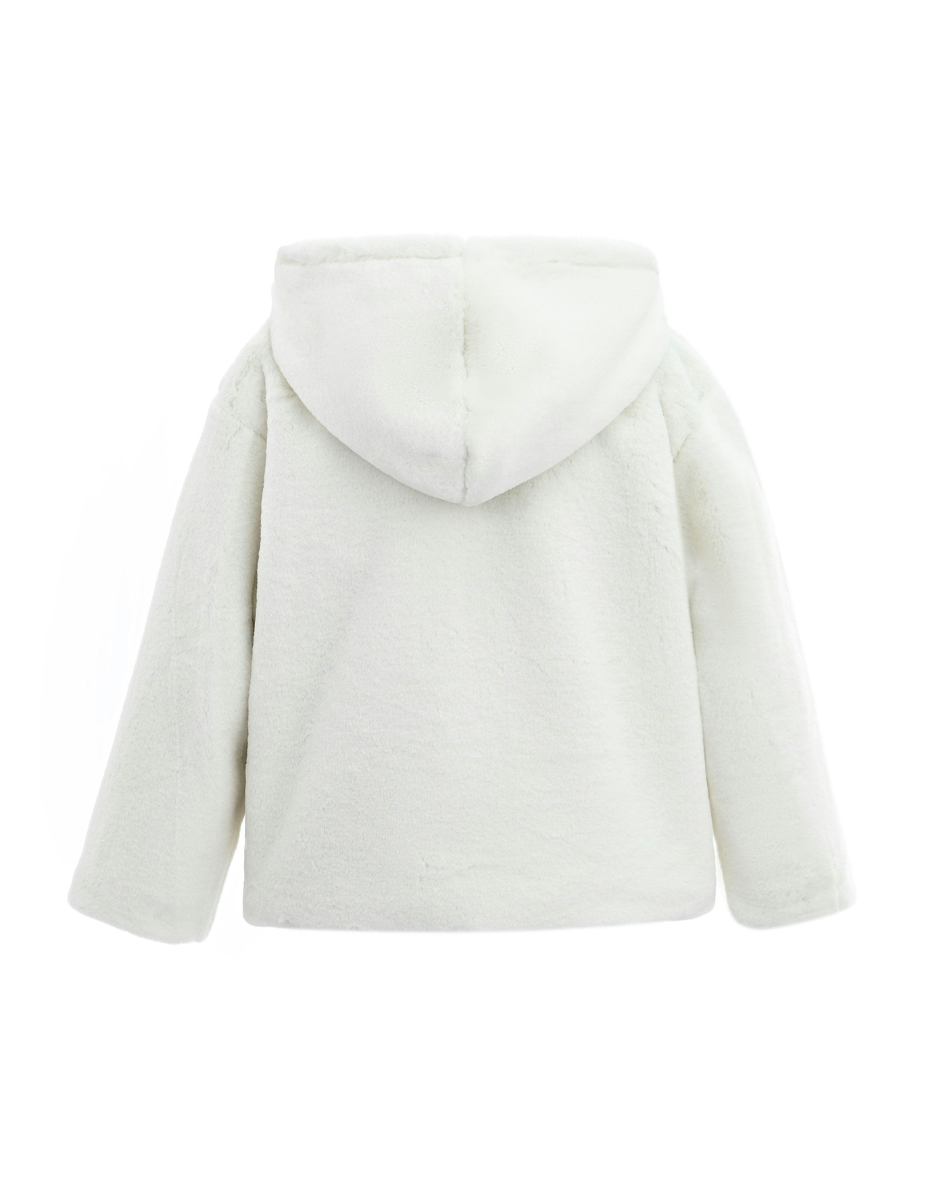 Ivory Plush Hooded Jacket