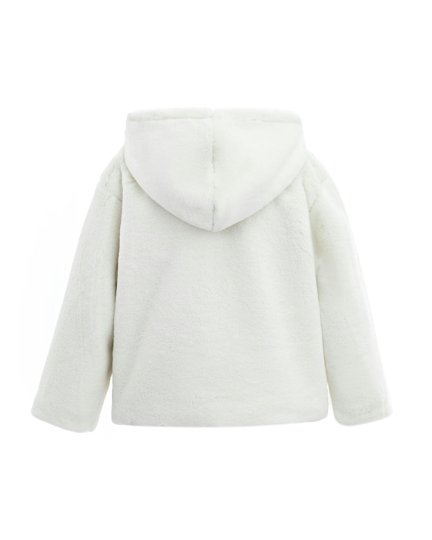 Ivory Plush Hooded Jacket