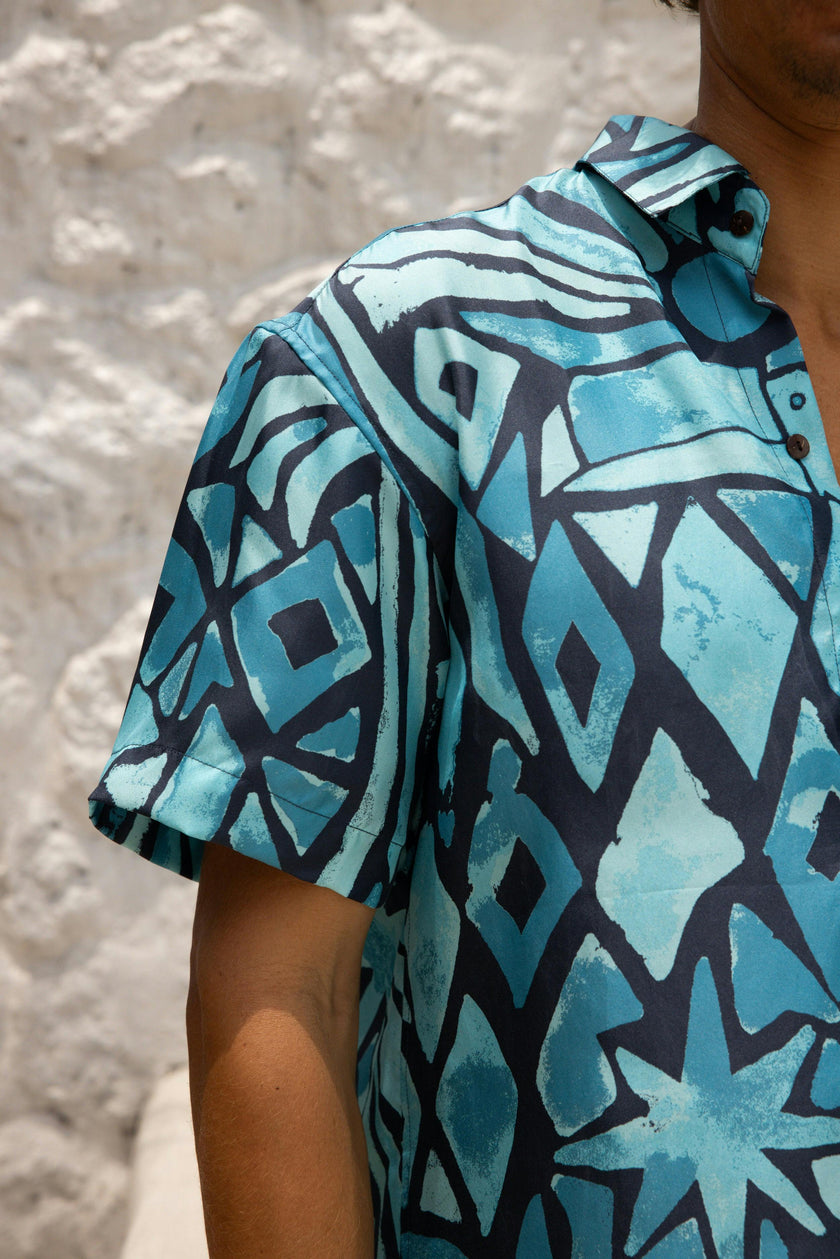 The Desert Island - Full Moon - Short Sleeve Silk Shirt