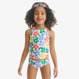 Clearance kids swim bikini bottom in rainbow blooms