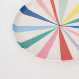 Large Bright Stripe Reusable Bamboo Plates