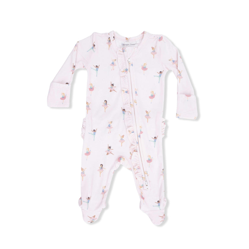 Petite Ballet - 2 Way Ruffle Front Zipper Footie