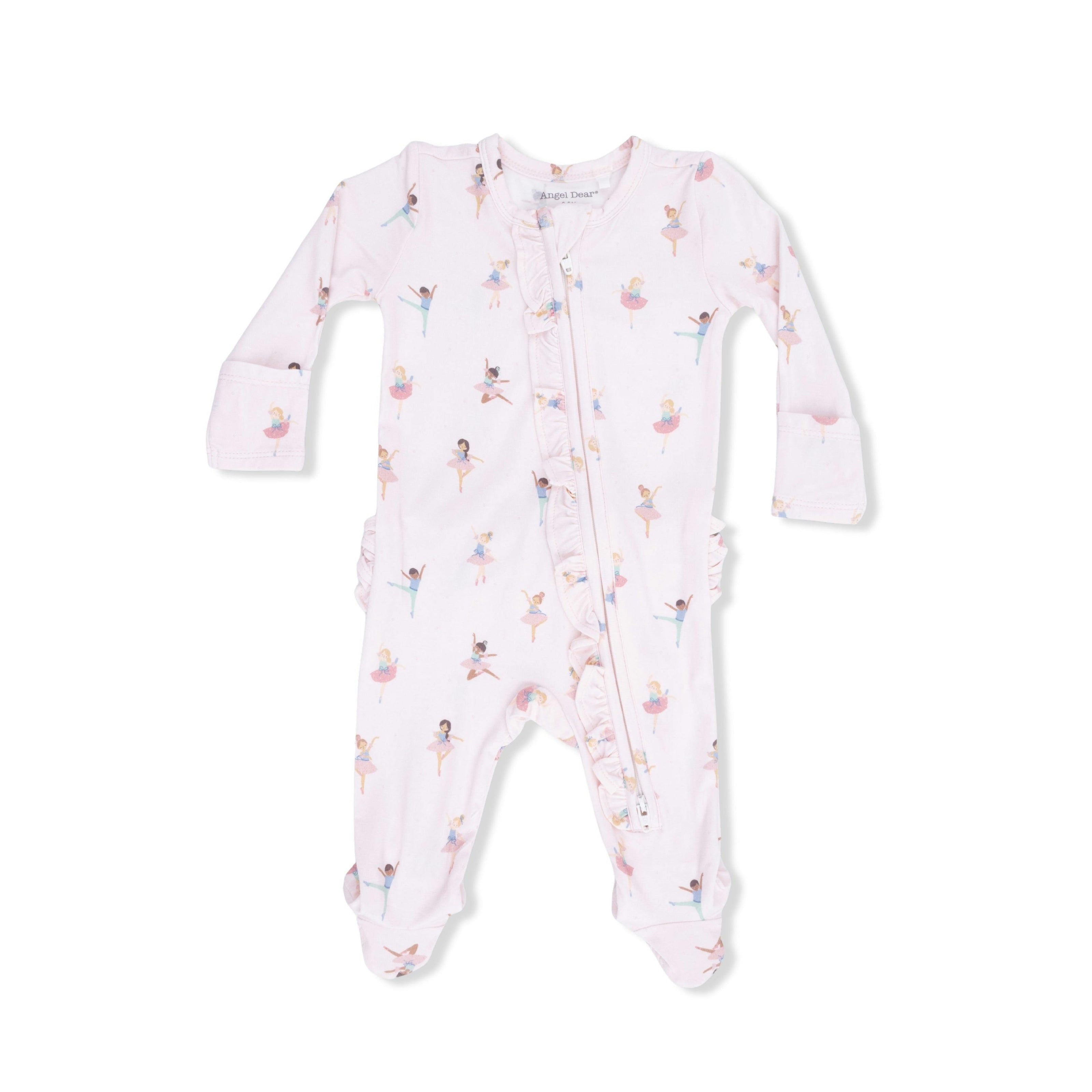 Petite Ballet - 2 Way Ruffle Front Zipper Footie