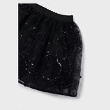 Black Tulle Applique Skirt