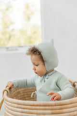 Garter Knit Cardigan Set Mauve