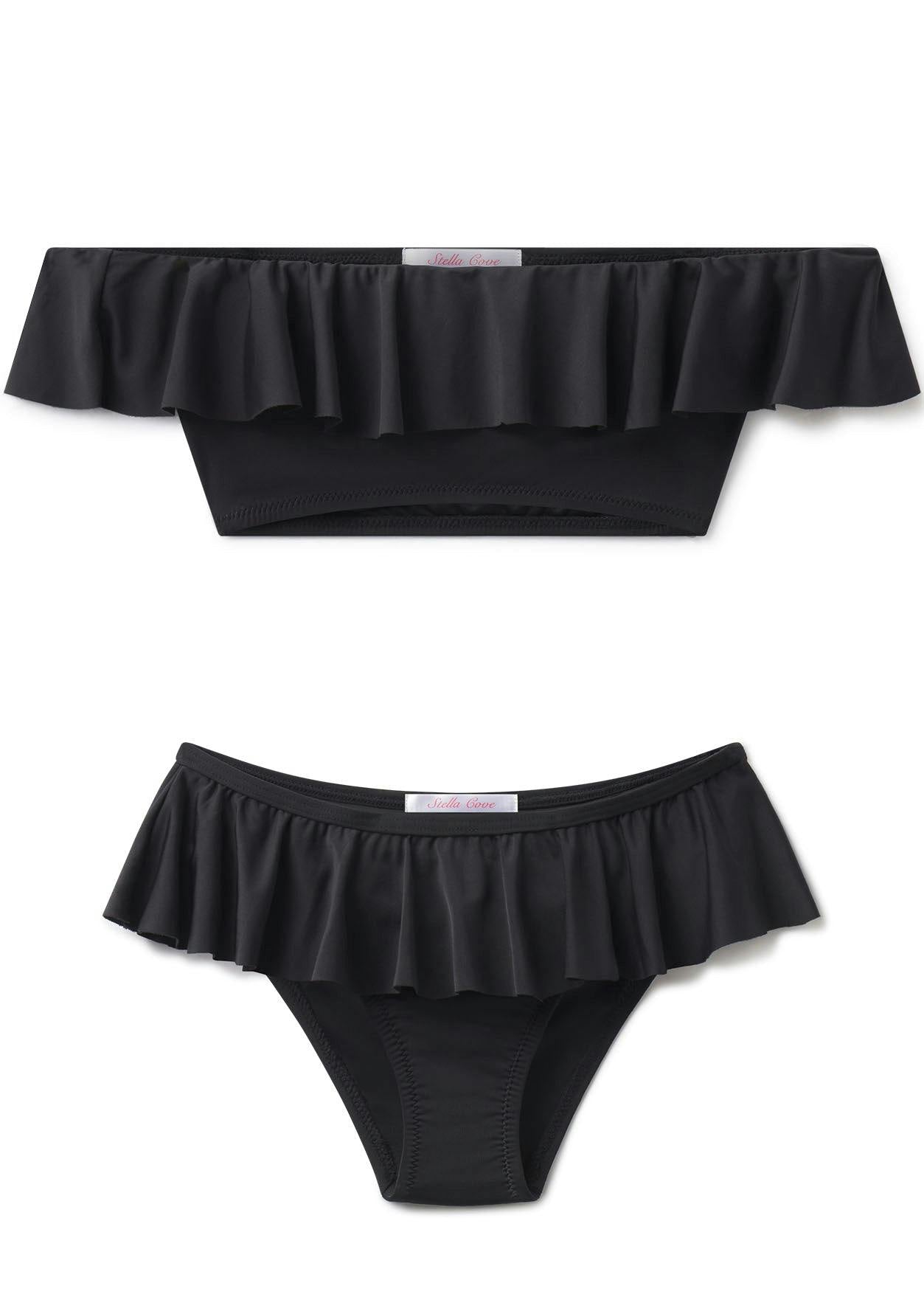 Wide Neck Ruffle Bikini