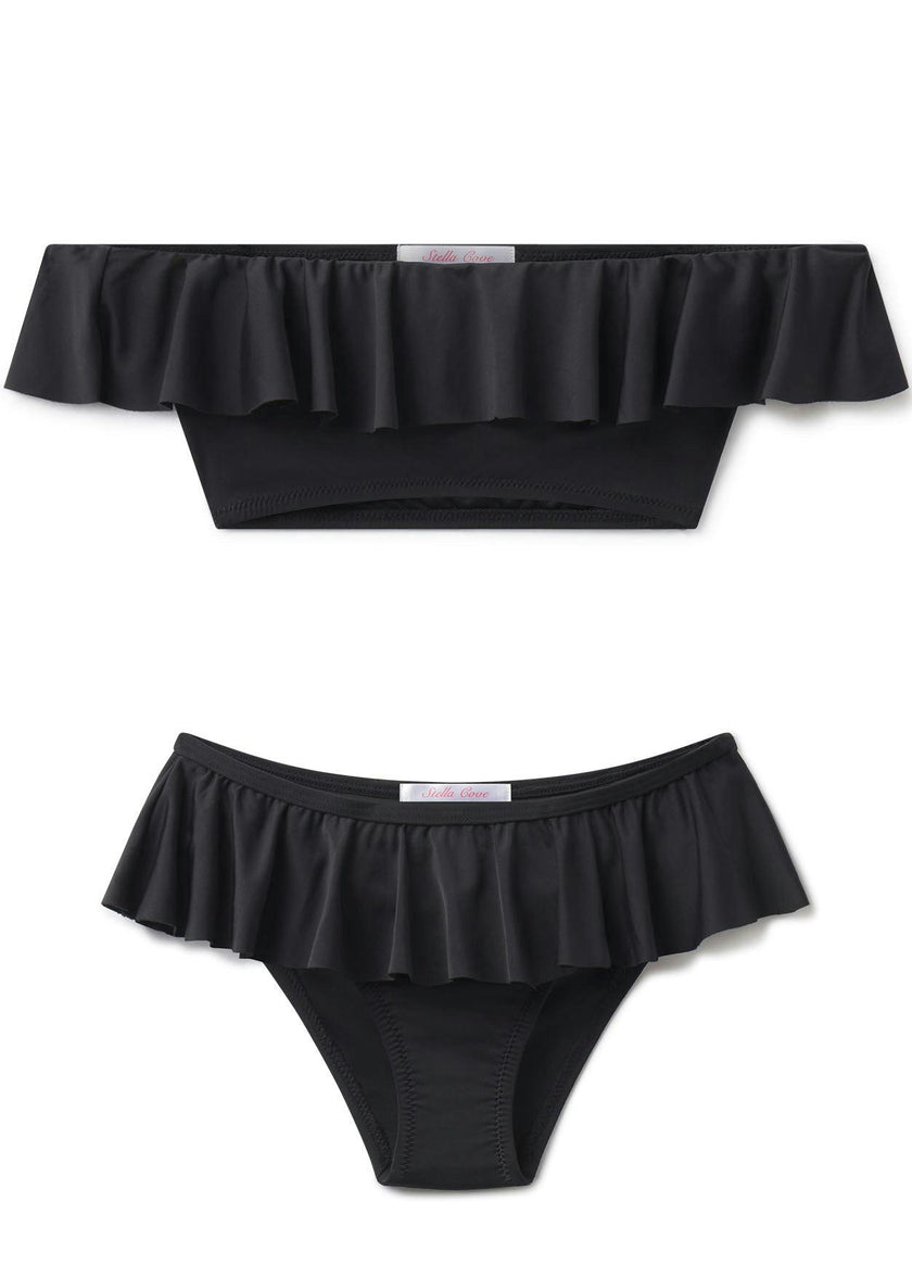 Wide Neck Ruffle Bikini