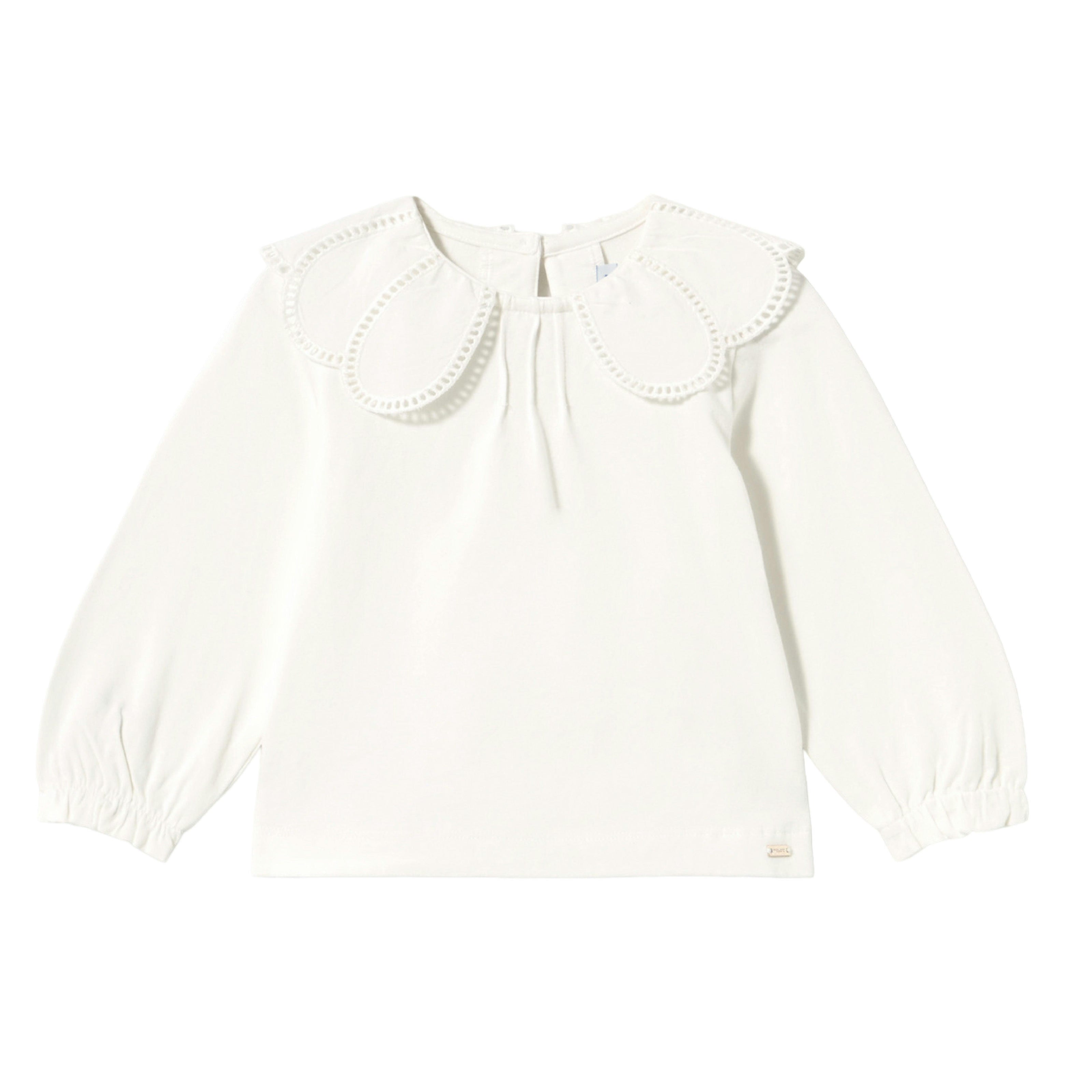 White Scalloped Collar T-Shirt