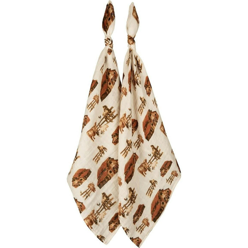 Homestead Organic Cotton Muslin Two-Piece Burp Cloth Set
