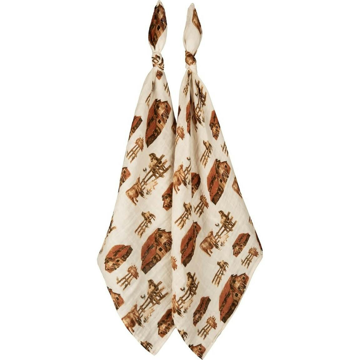 Homestead Organic Cotton Muslin Two-Piece Burp Cloth Set