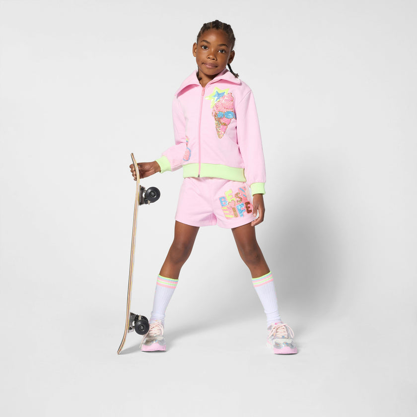 Pink Elastic-Waist Kids’ Shorts