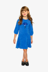 Hairy Knitted Dress Royal Blue