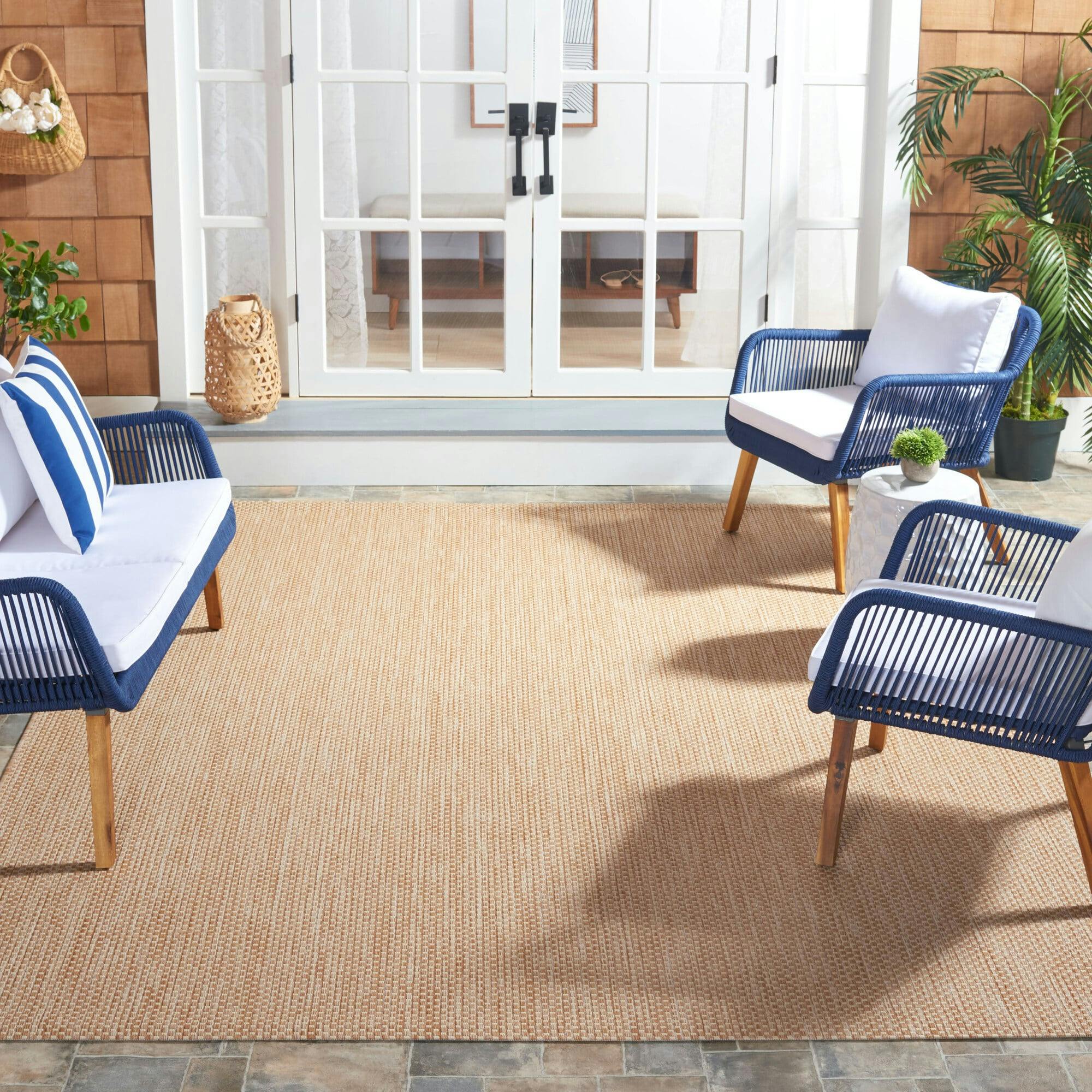 Courtyard Marigold Indoor/Outdoor Rug, Cream
