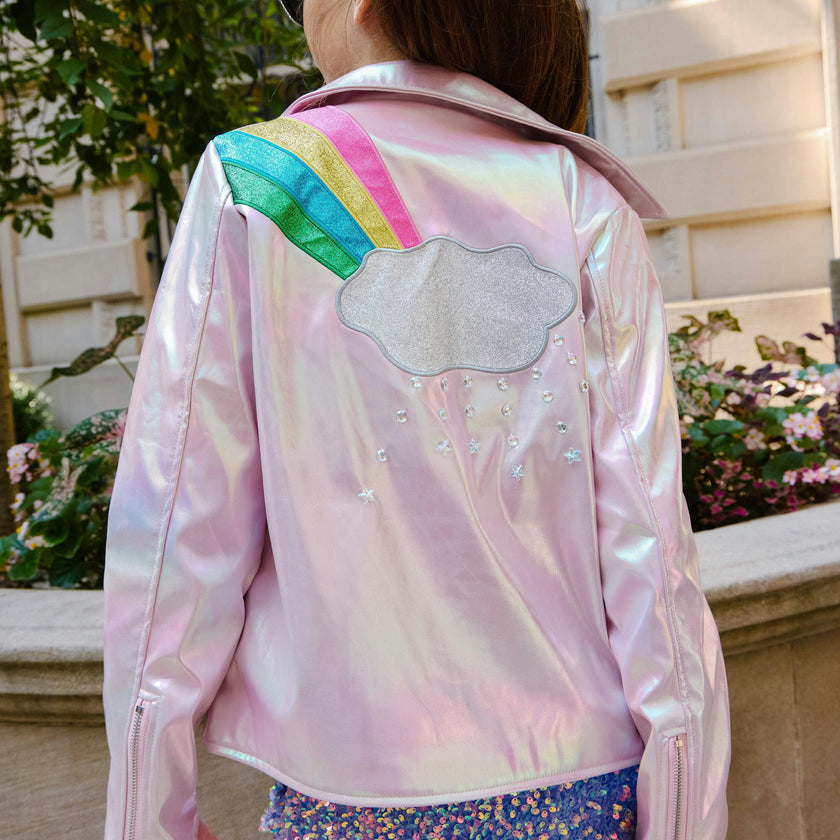 Rainbow Cloud Hologram Leather