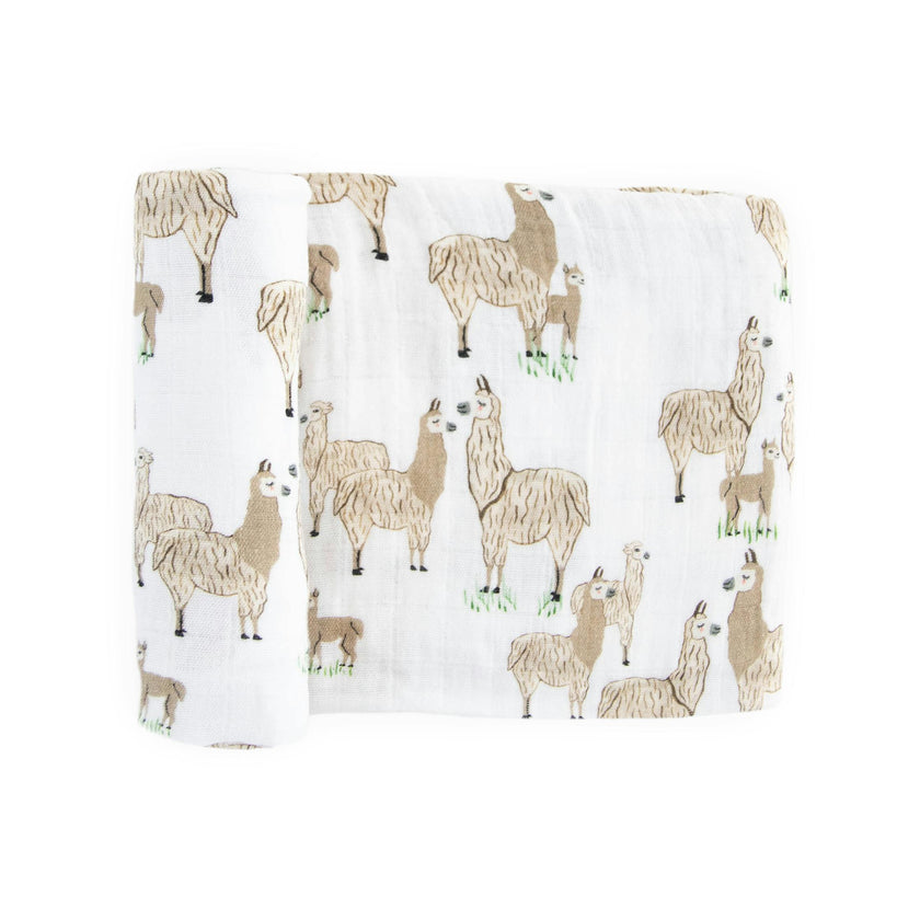 Cotton Muslin Swaddle Blanket - Llama Llama